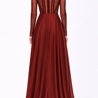 Abito lungo in chiffon di seta