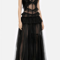 Abito in tulle con balze