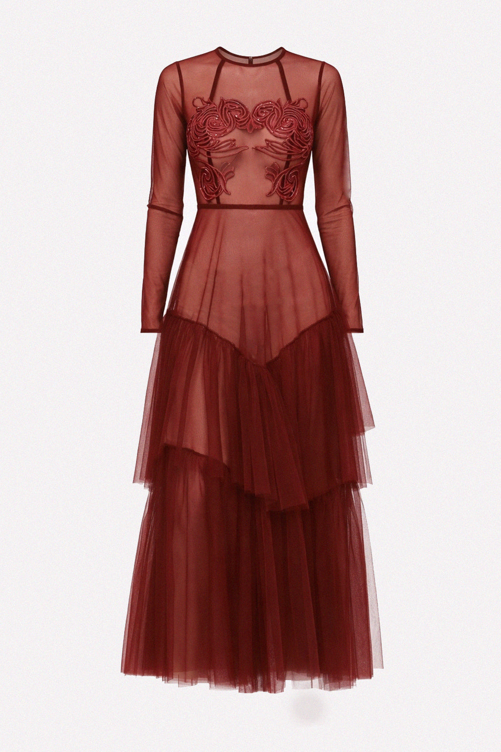 Abito ricamato in tulle