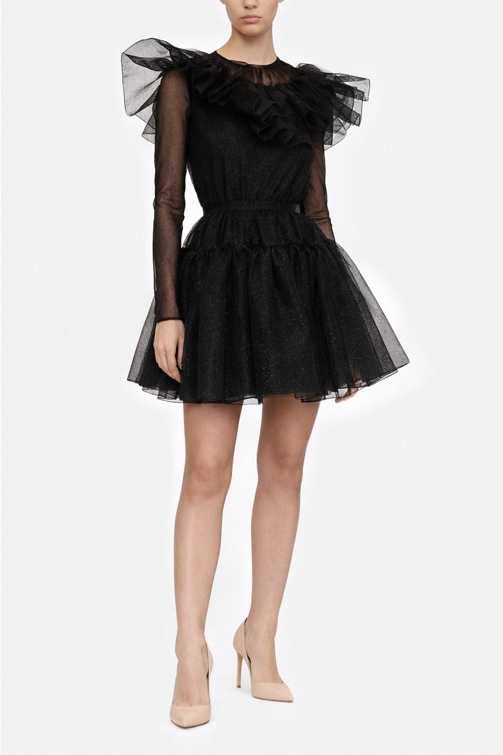 Abito corto in organza