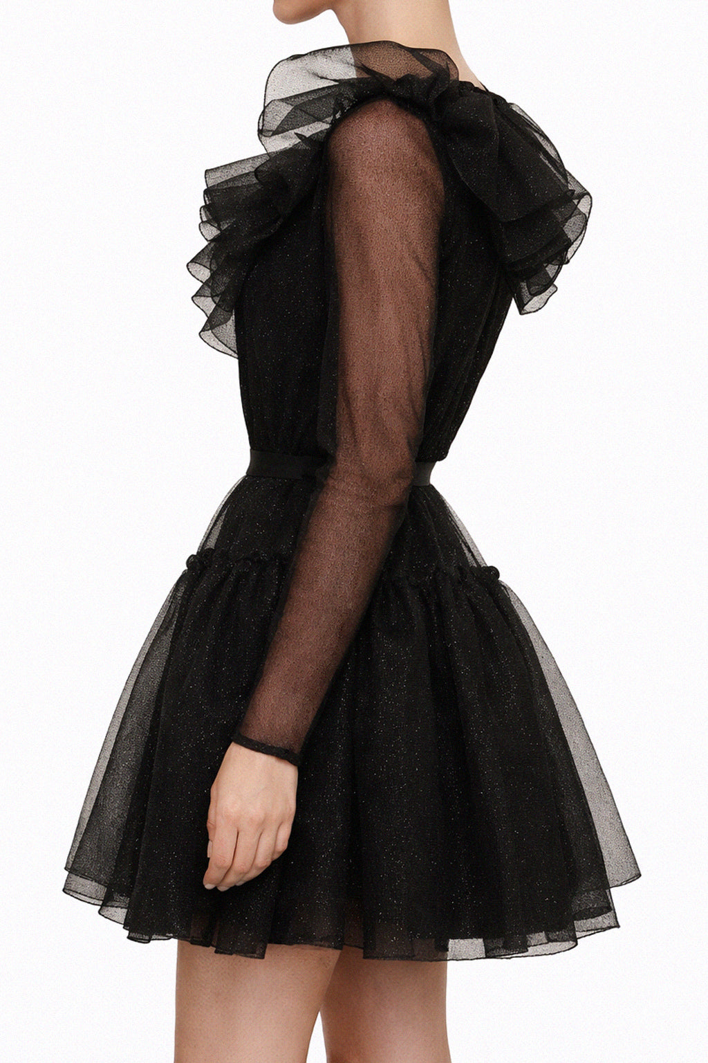 Abito corto in organza