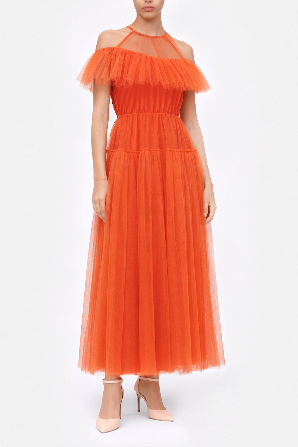 Abito longuette in tulle