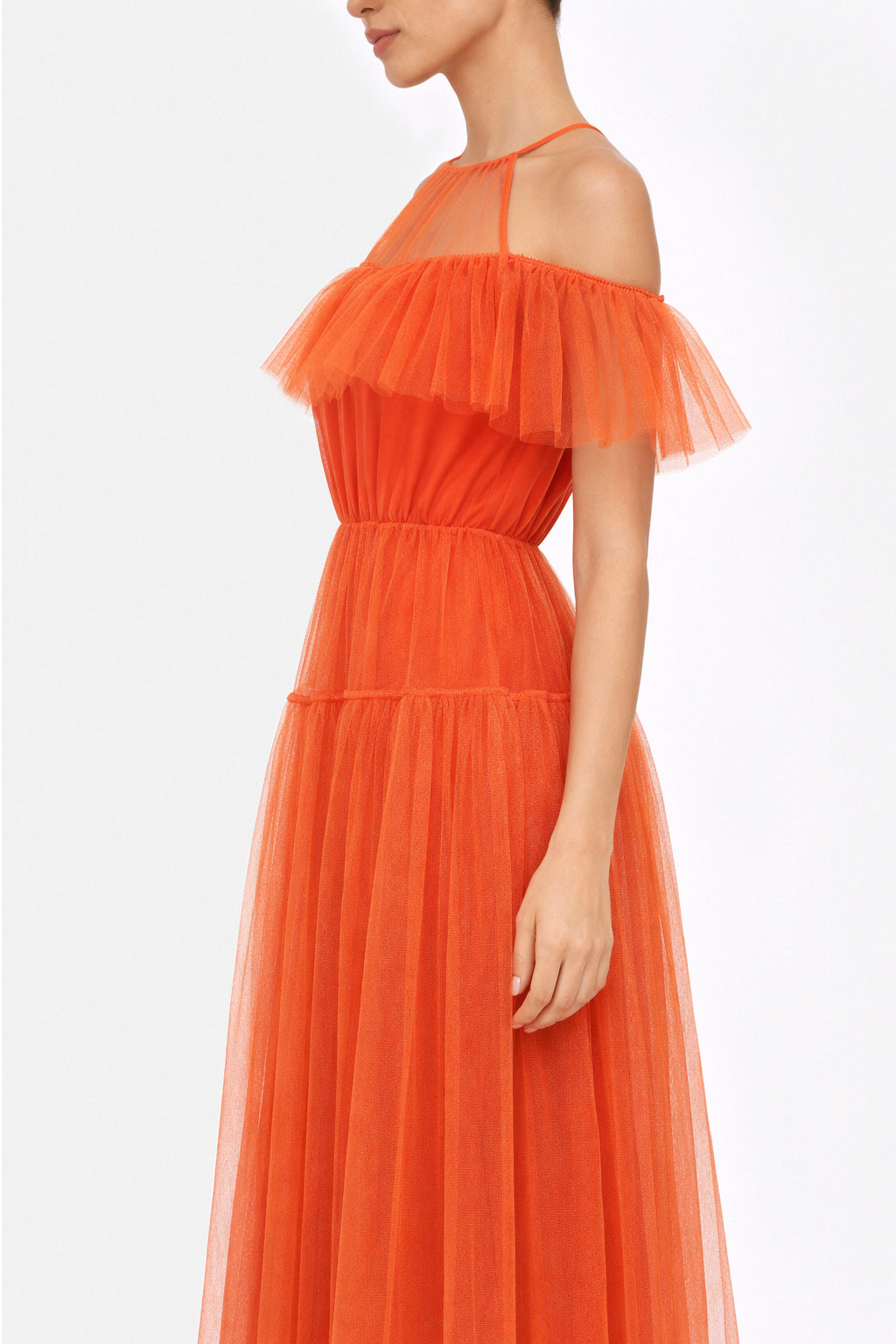 Abito longuette in tulle