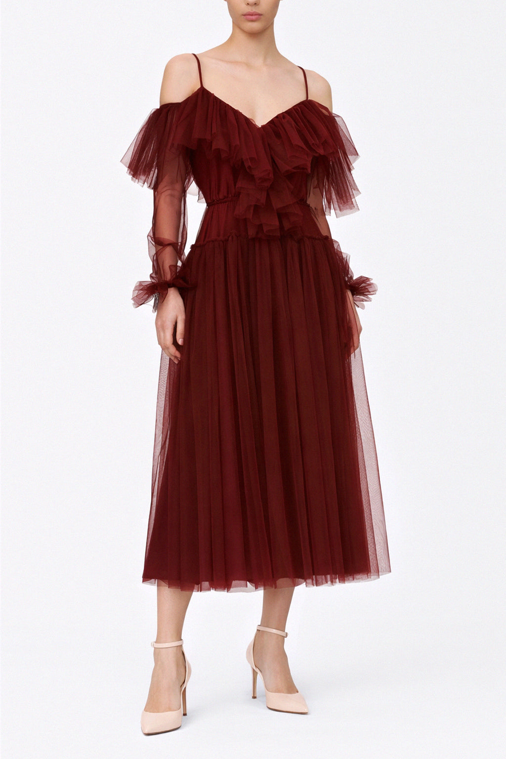 Abito longuette in tulle