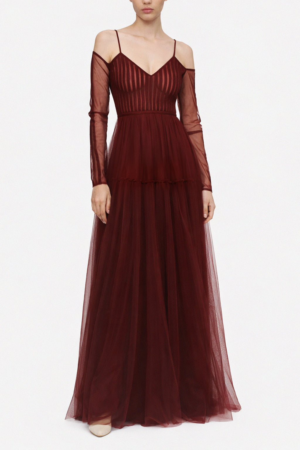 Abito lungo in tulle