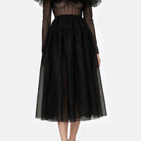 Abito longuette in organza