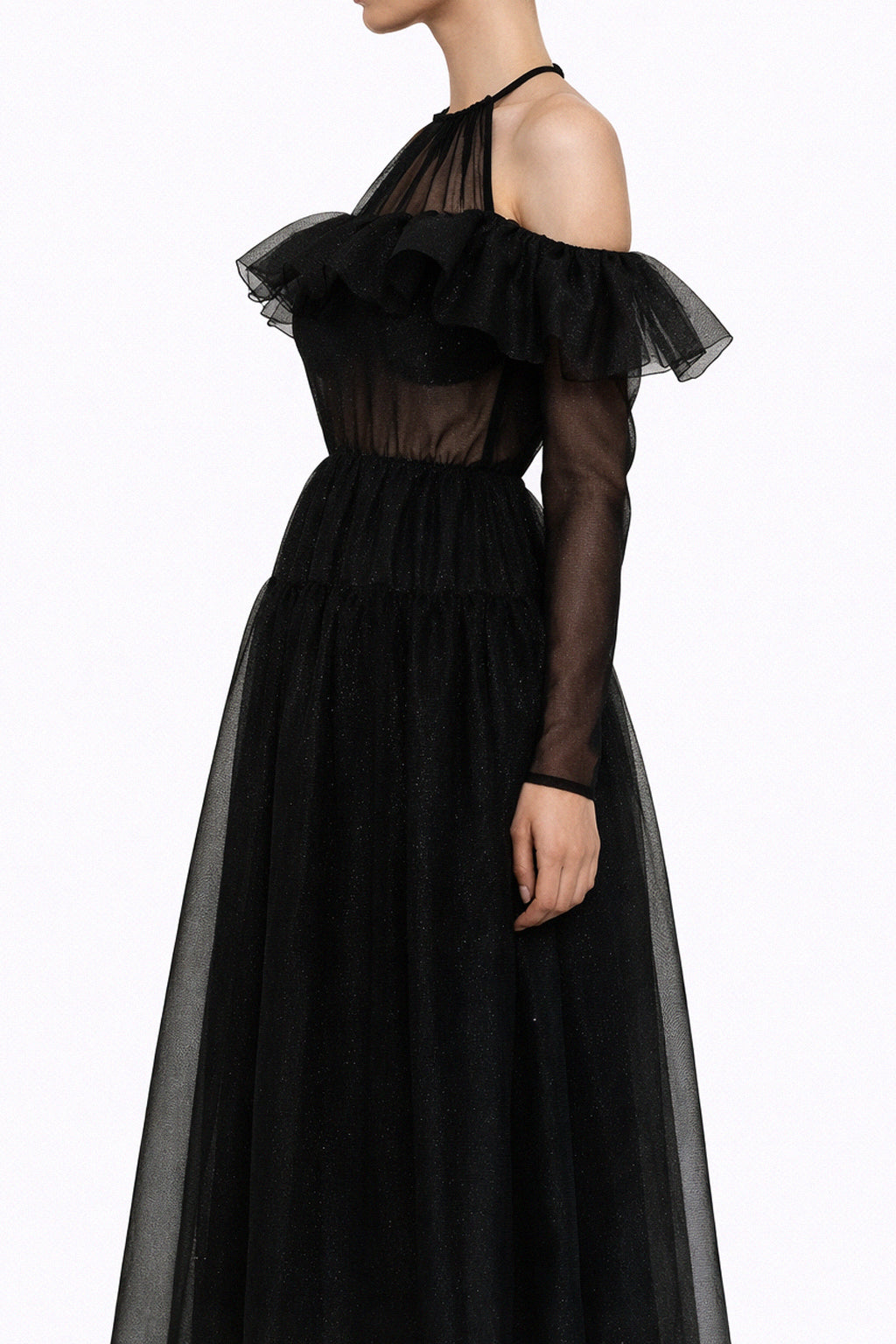 Abito longuette in organza