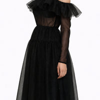 Abito longuette in organza