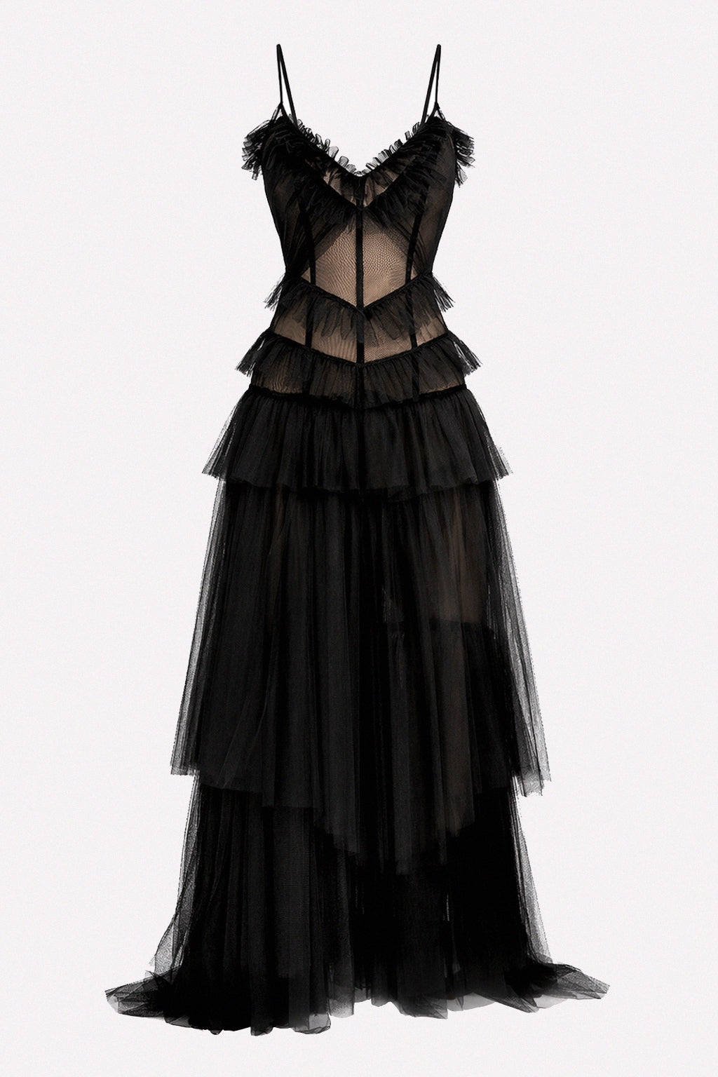Abito in tulle con balze