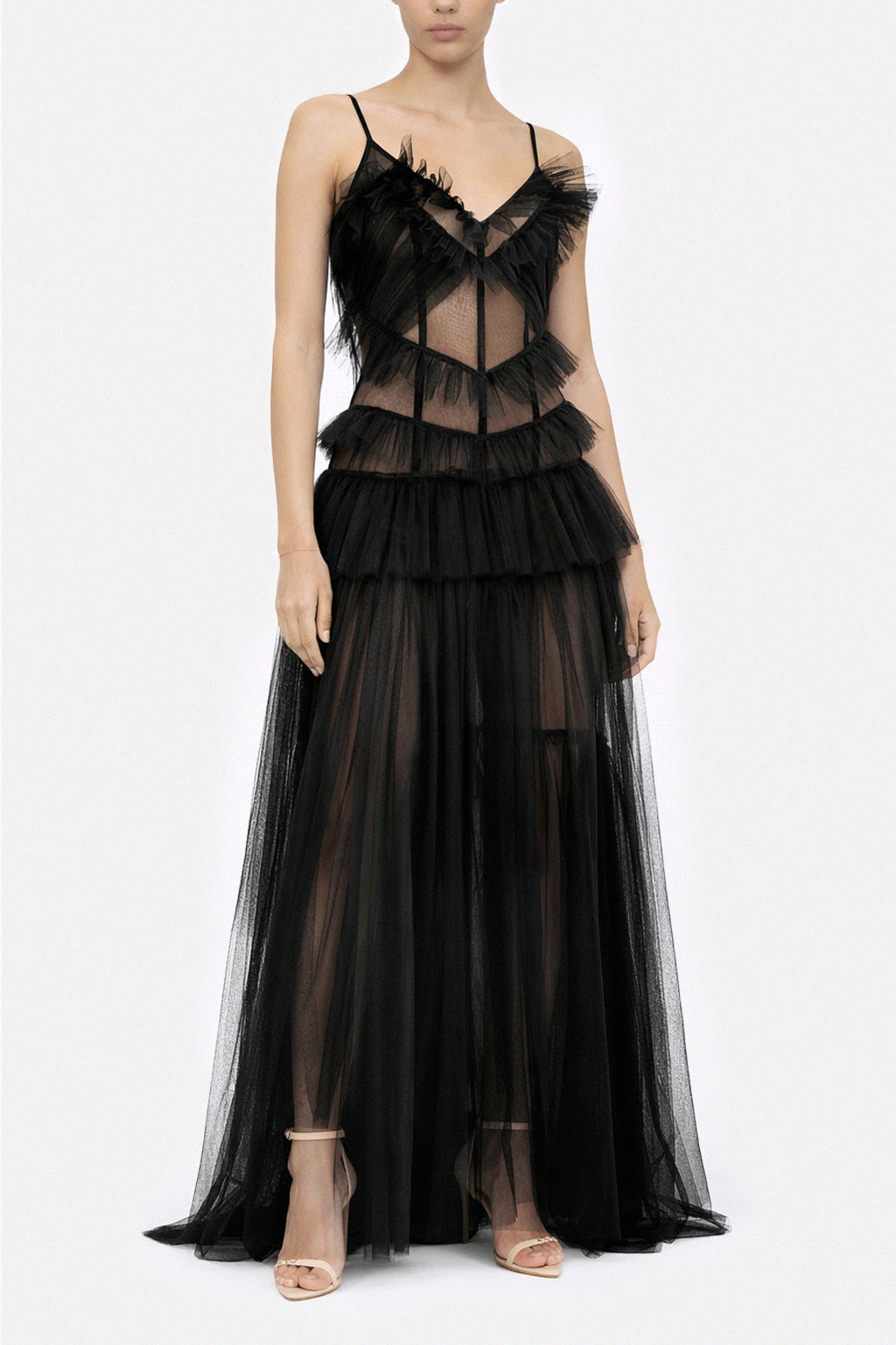 Abito in tulle con balze