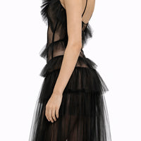 Abito in tulle con balze
