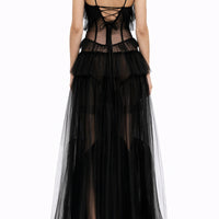 Abito in tulle con balze